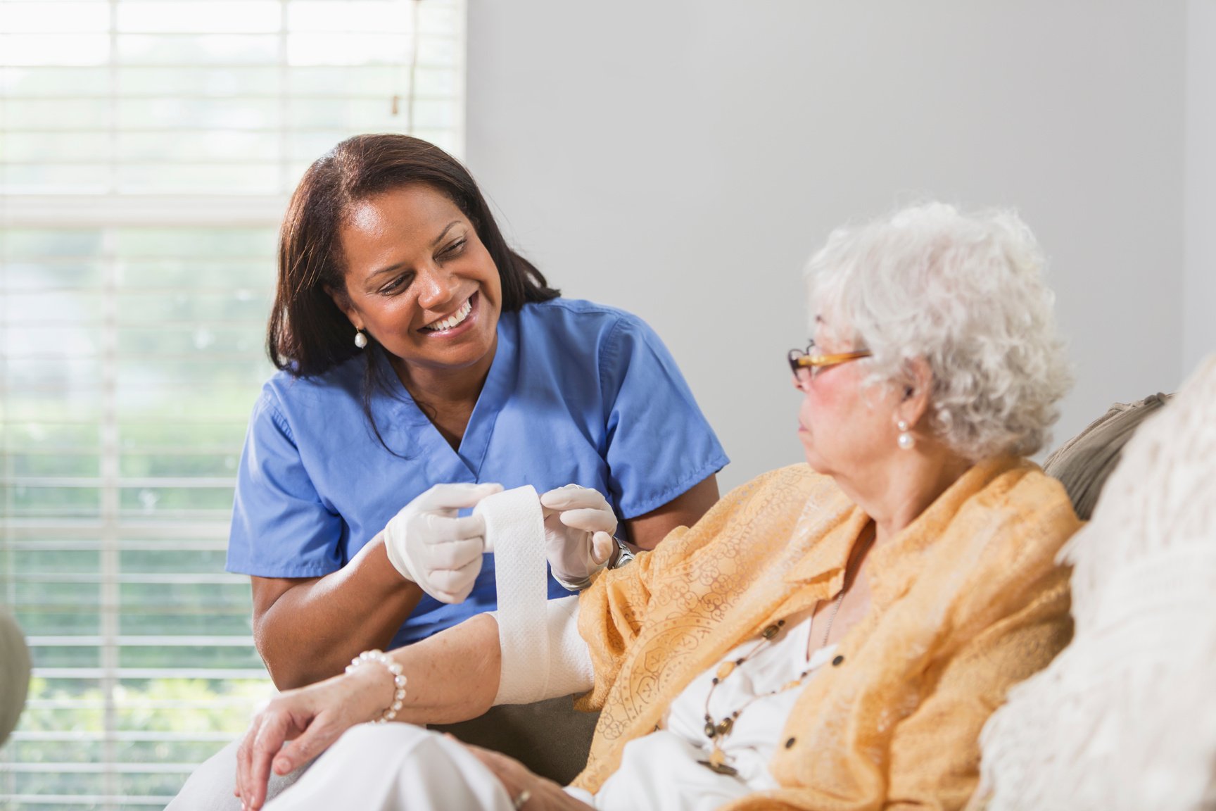 Senior woman with healthcare worker